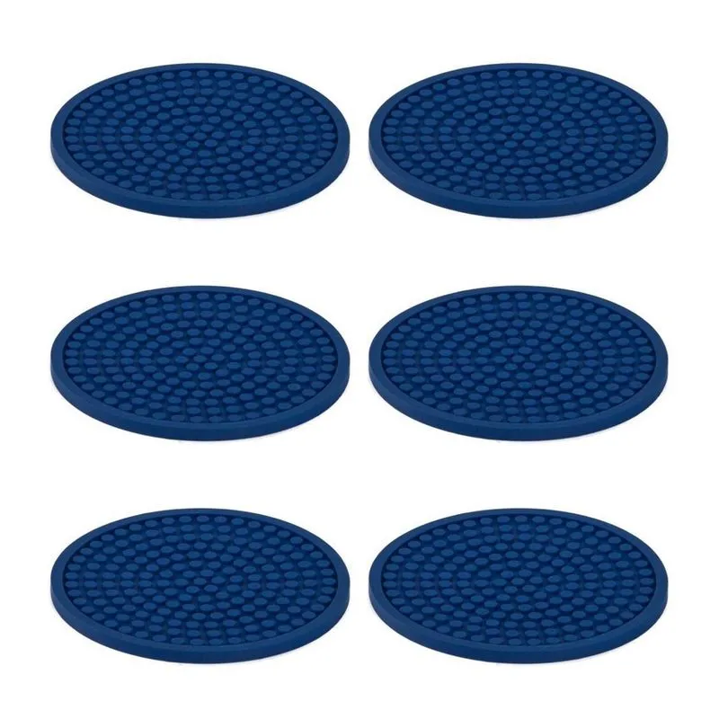 Kit Porta Copos Liso Sem Logo Emborrachado 6 Unidades Azul