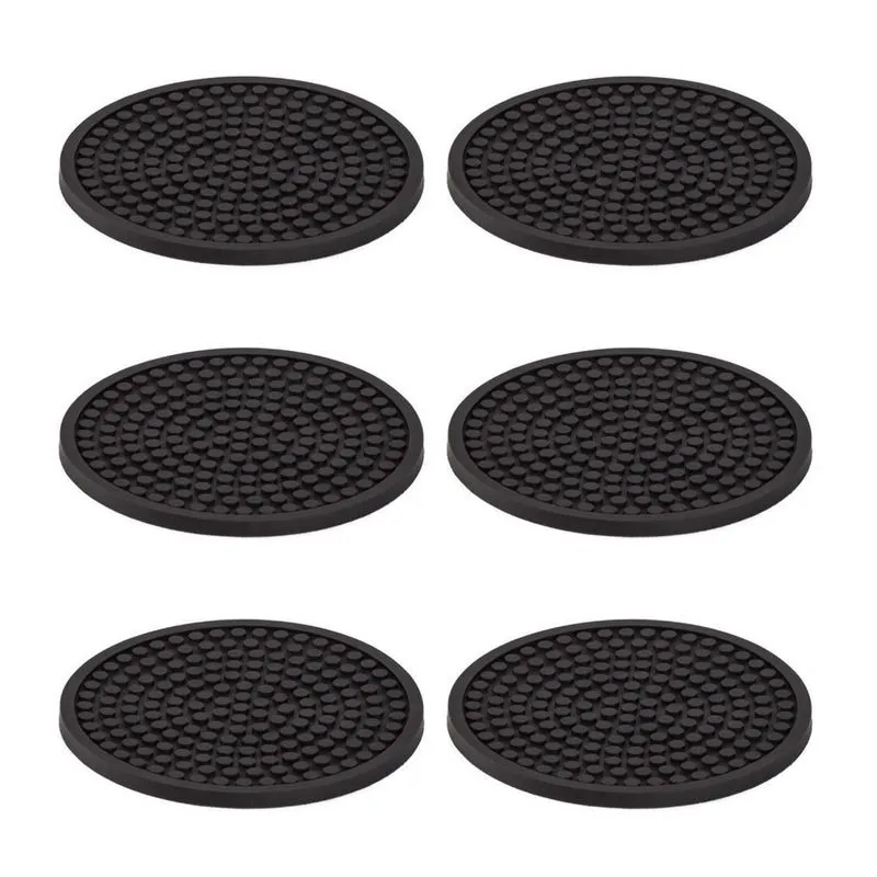 Kit Porta Copos Liso Sem Logo Emborrachado 6 Unidades Preto