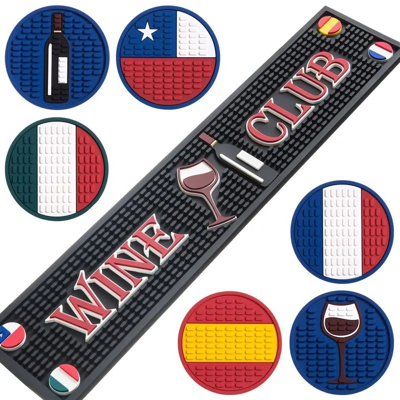 Kit Bar Clube Do Vinho Preto + 6 Cup Países