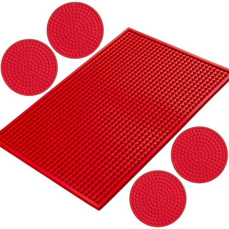 Kit Bar Mat Porta Copos 45x30 + 4 Porta Copo Bolacha Chopp