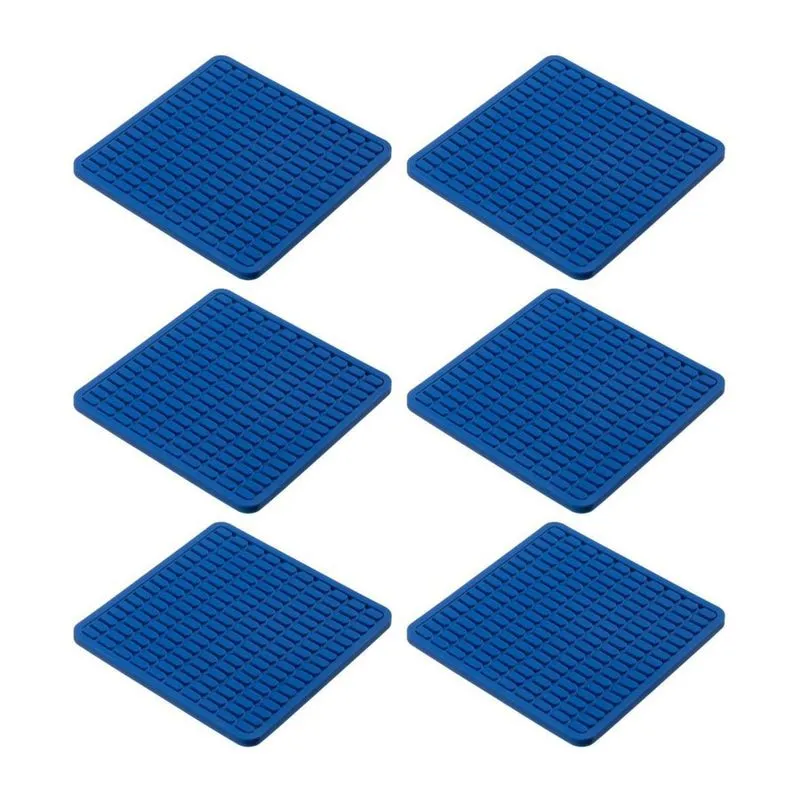 Porta Copos Quadrado Apoio Tapete Escorredor 6 Un Azul