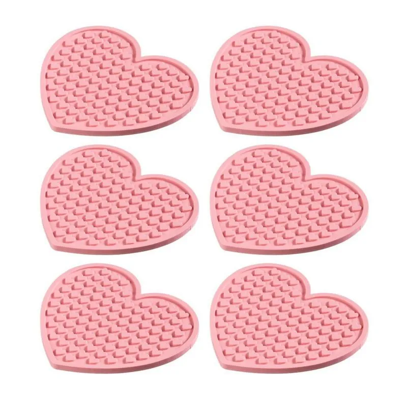Kit 6 Porta Copos Coração Decoração Romântico Mimos Rosa