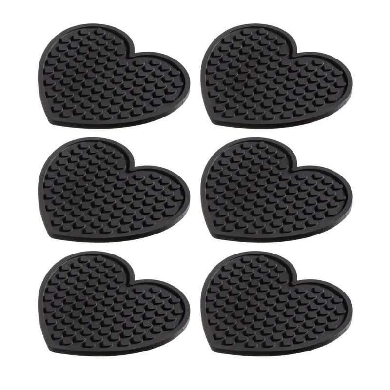 Kit 6 Porta Copos Coração Decoração Romântico Mimos Preto