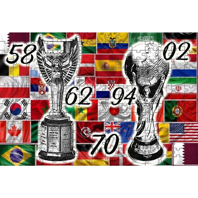 Quebra-Cabeça Taça Da Copa Do Mundo 2022 120 Peças