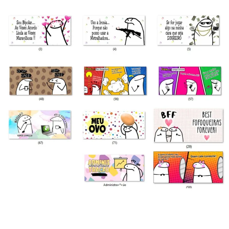 Kit Folhas Sublimaticas Impressas Flork Bento Para Canecas