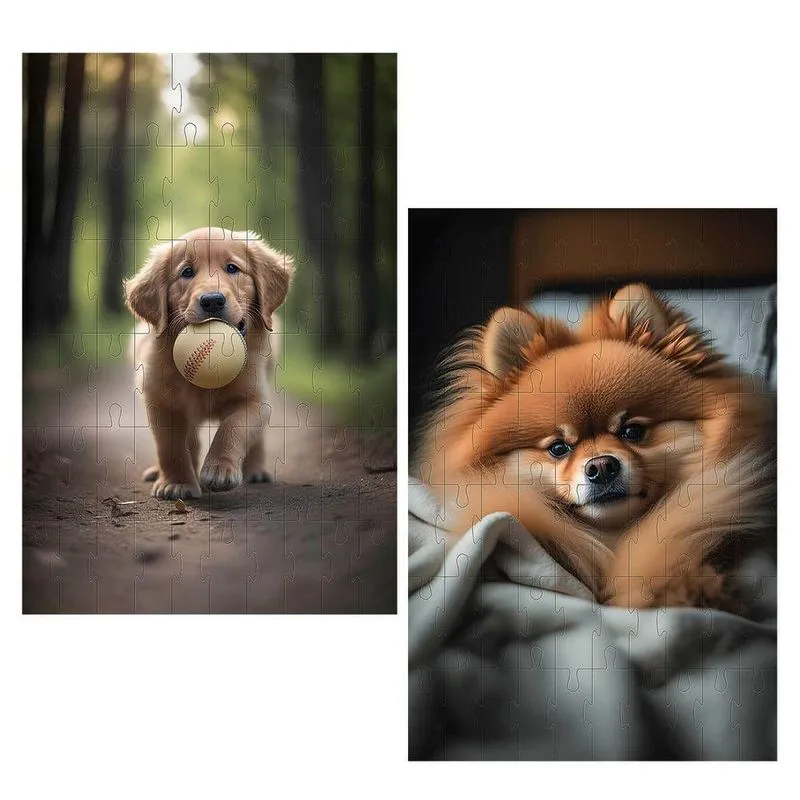 Kit 2 Quebra-cabeças Cognitivos Cachorrinhos 60 Peças Quantidade De Peças:24 Peças