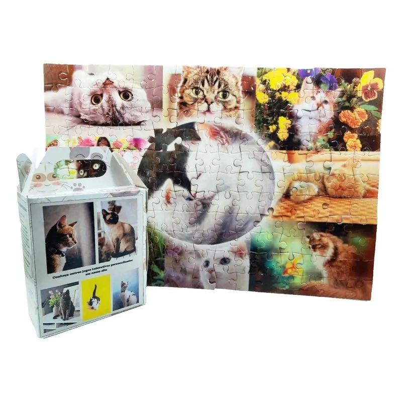 Quebra-Cabeça Vida de Gato 300 peças - mdf Madeira