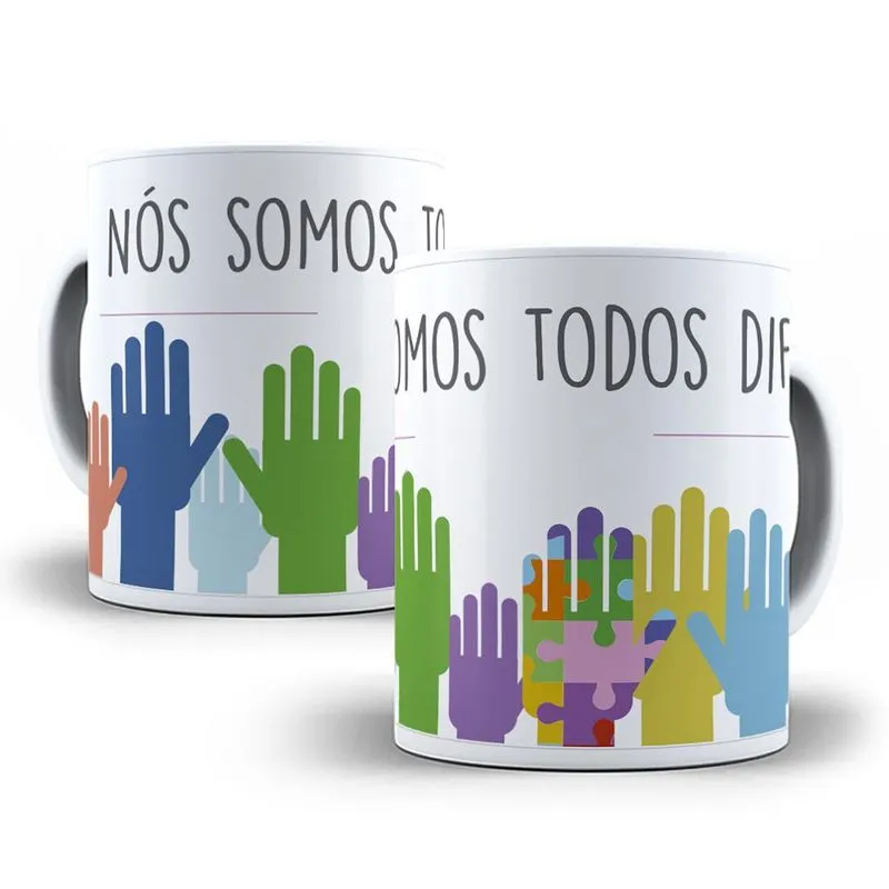 Kit Caneca Autistas - Diferentes + Almochaveiro