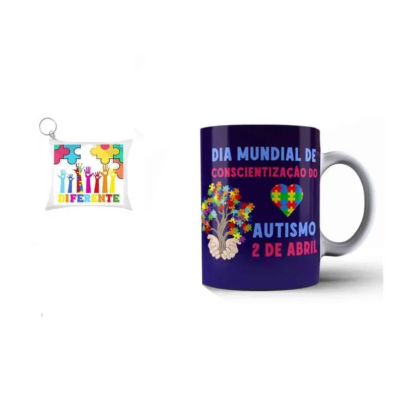 Kit Caneca E Almochaveiro Dia Do Autismo Para Presentear