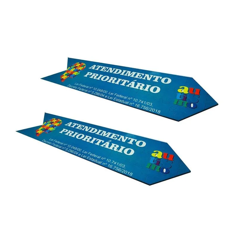 Placas Mdf Atendimento Prioritário Autistas 10x39 Cm (kit 2)