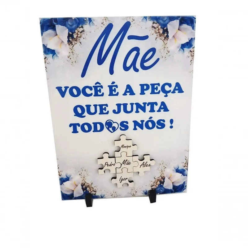Porta Retrato Azulejo Presente Dia Das Mães Flores 15 X 20cm