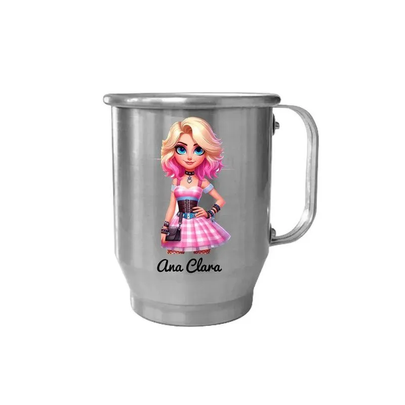 Caneca De Auminio Personalizados Com Personagens Gerados Por Ia Com O Seu Rosto