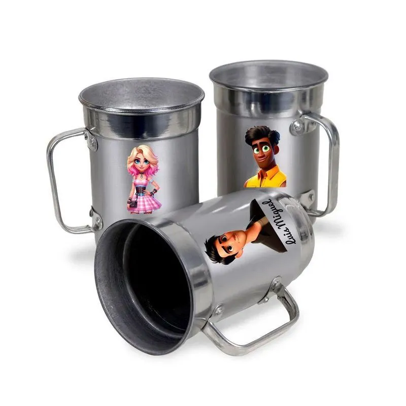 Canecas De Aluminio Transforme Seus Personagens Em Realidade Com Ia 450 Ml