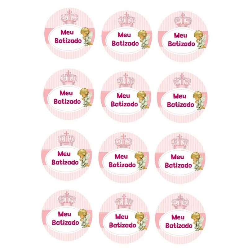 Papel Arroz Comestível Cupcakes Festa Batizado Menina Cor