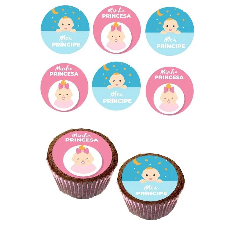 Papel De Arroz Comestível Para Cupcakes Festa Chá Revelação