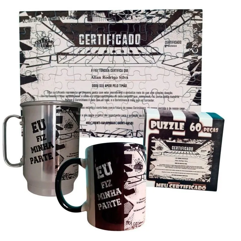 Presente Kit Canecas Meu Certificado Com Chaveiro Exclusivo E Único Numerado