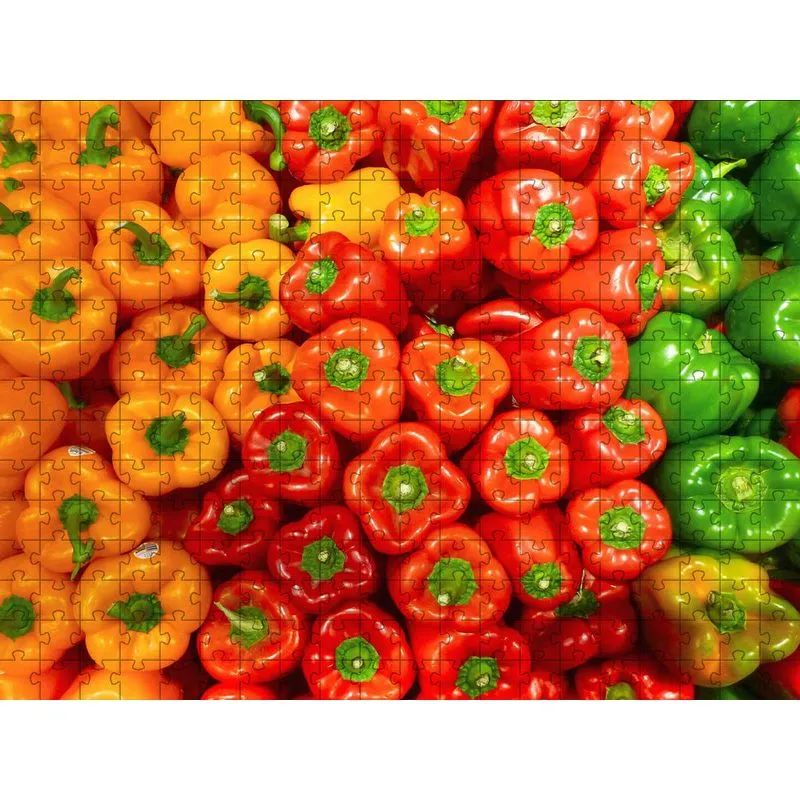 Quebra-Cabeça Pimentões Coloridos de 300 peças em MDF