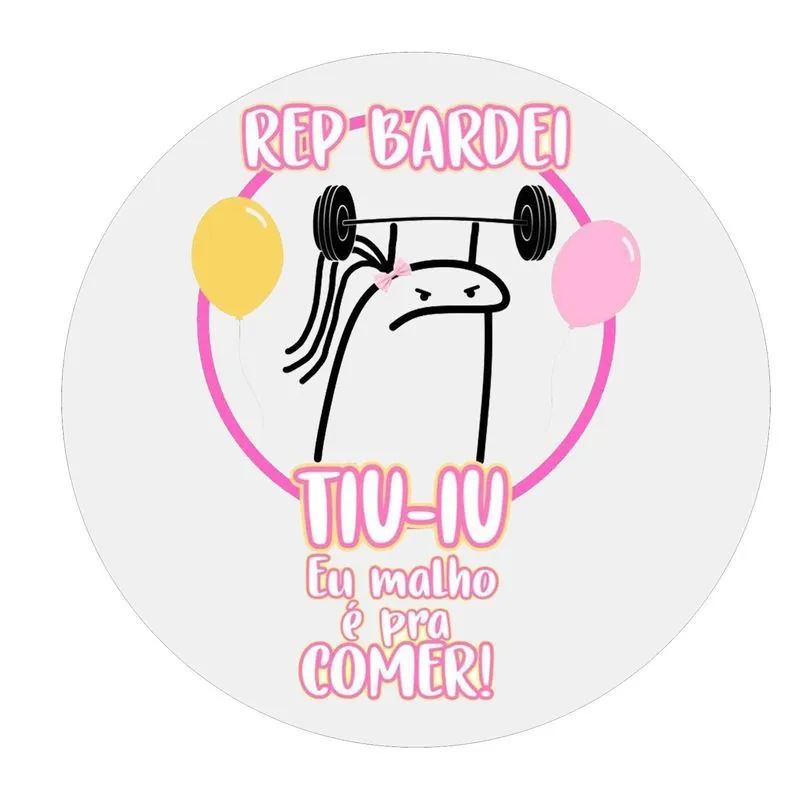 Papel De Arroz Divertido Bolos Redondos Flork Eu Malho Comer