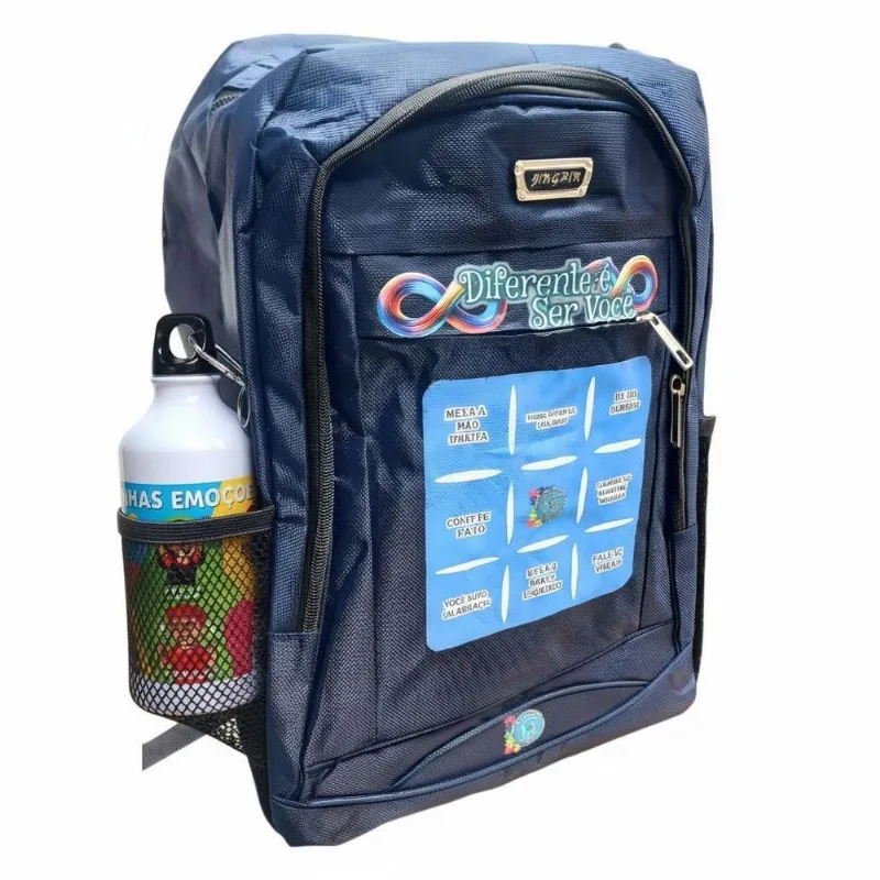 Mochila Interativa Educativa Com Squeeze Emoções
