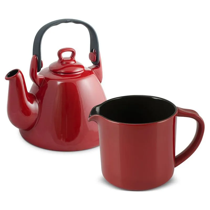 Kit Chaleira E Fervedor Cerâmica Tropeiro Pomorodo Ceraflame