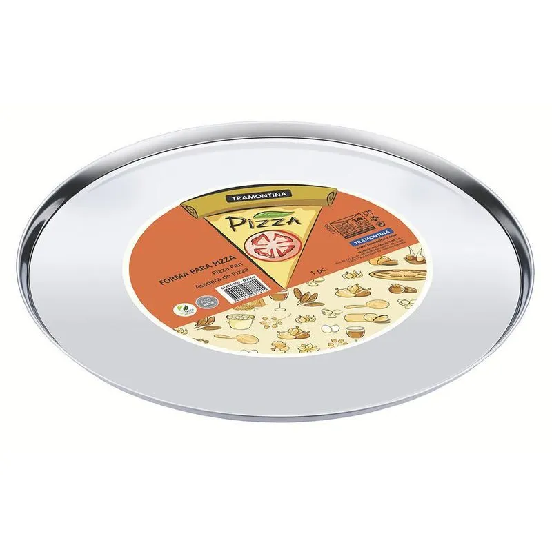 Kit 2 Formas Para Pizza Aço Inox 30cm Service Tramontina