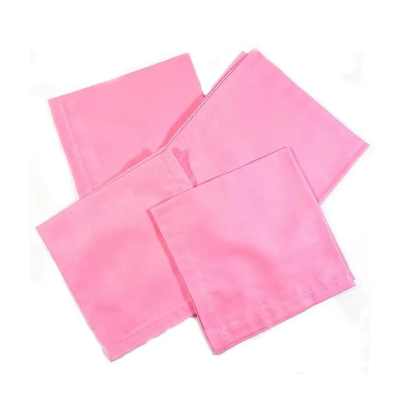 Kit 4 Guardanapos De Tecido Para Boca Rosa Tricoline