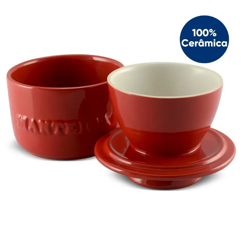 Manteigueira Francesa 250g Vermelha Cerâmica Ceraflame