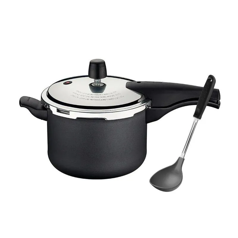 Panela Pressão Antiaderente E Concha Tramontina Grafite 4,5l