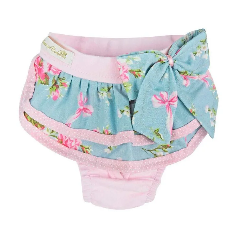 Calcinha Bonito pra Cachorro Babado Floral Rosa para Cães - Tamanho P