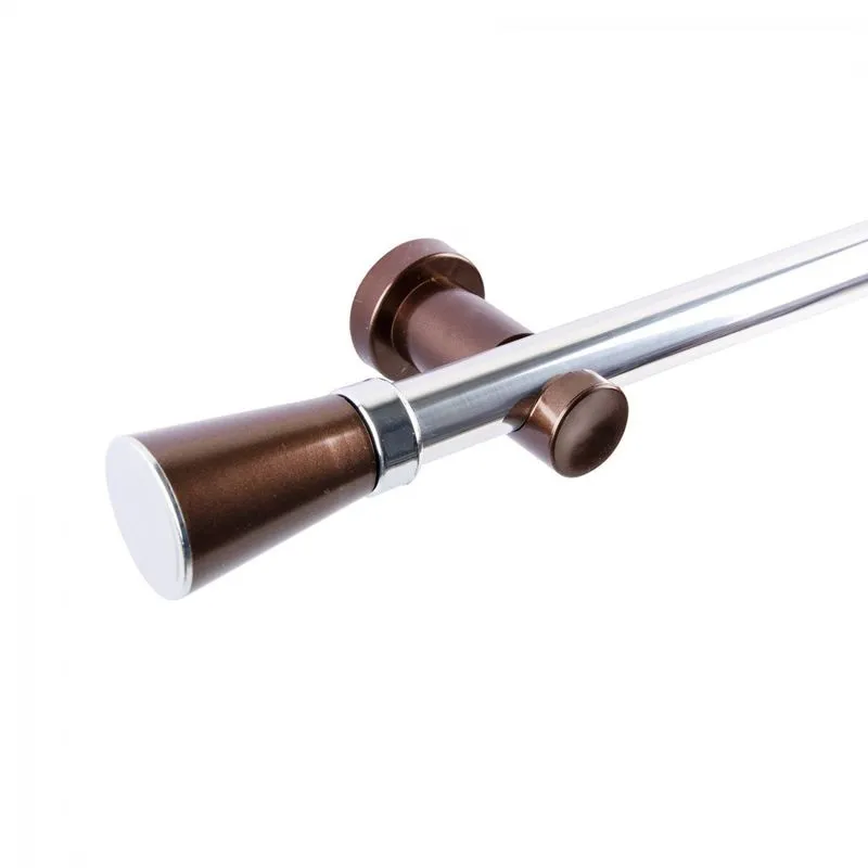 Kit Varão De Cortina 28mm 400cm Com Emenda Metalico Corten Jade Nobre Belchior Corten