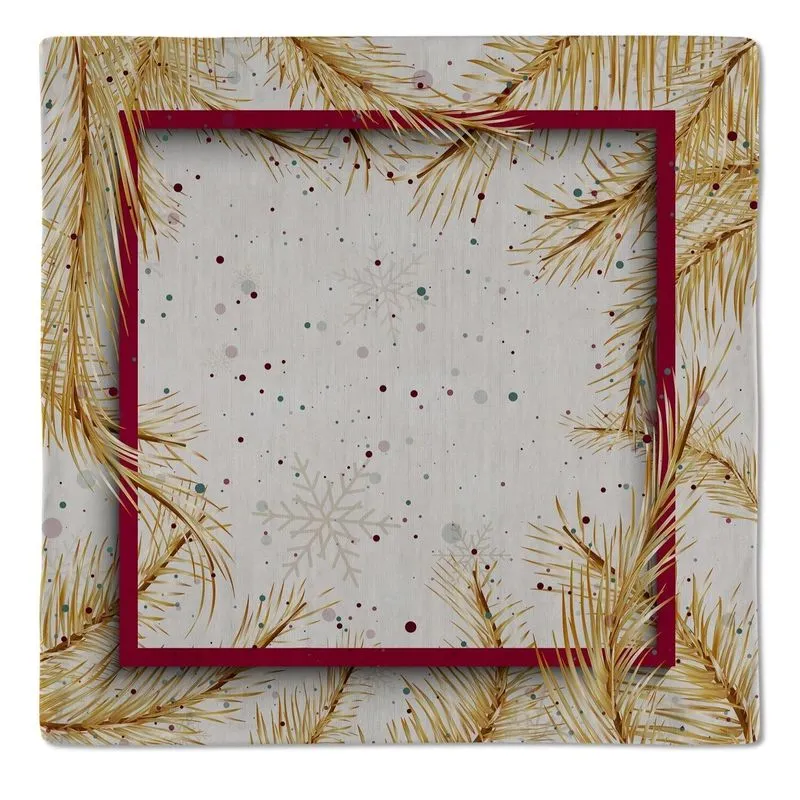 Kit 2 Guardanapos Natalinos Ceia De Natal 43x43cm Branco/vermelho