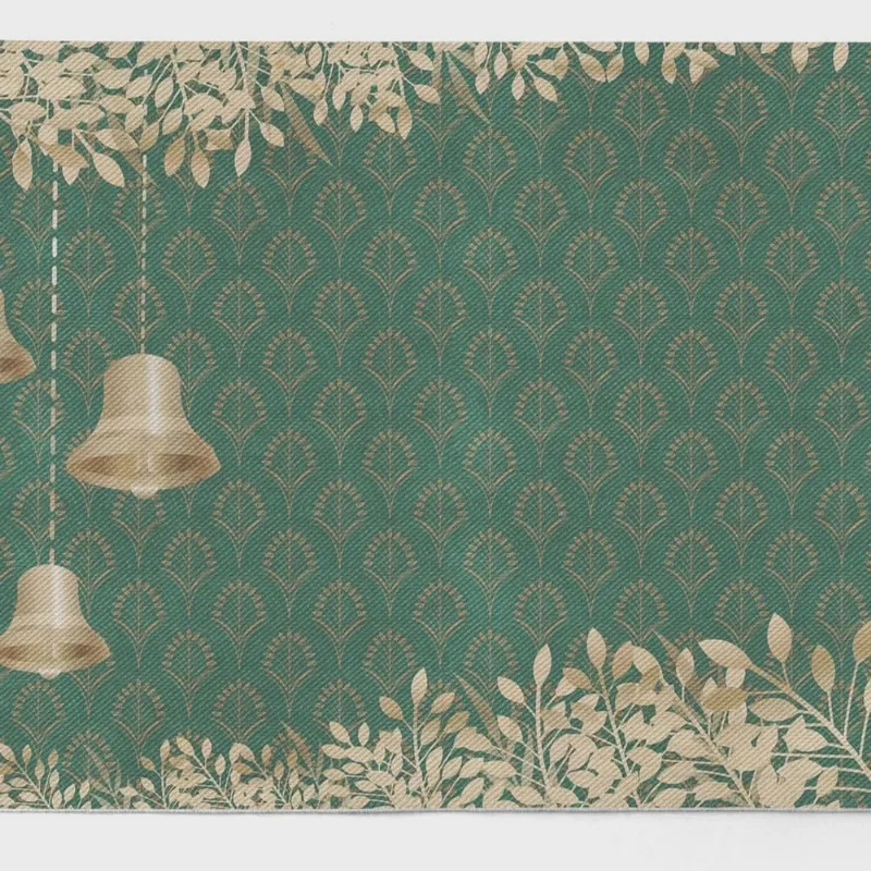 Kit 2 Jogo Americano Sino Dourado de Natal 47x33cm Verde