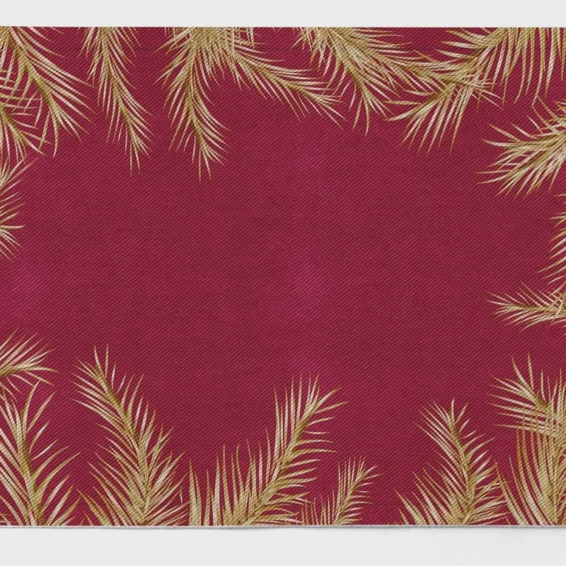 Kit 2 Jogo Americano Natal e Dourado 47x33cm Vermelho