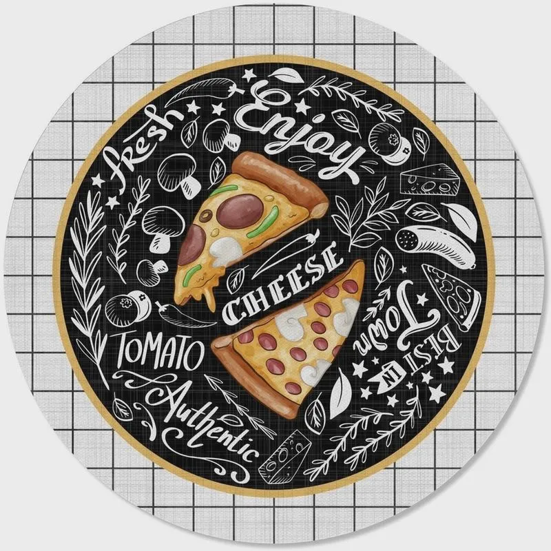 Kit 2 Capas para Sousplat Tecido Durand 35cm Belchior Noite da Pizza Redondo com Elástico