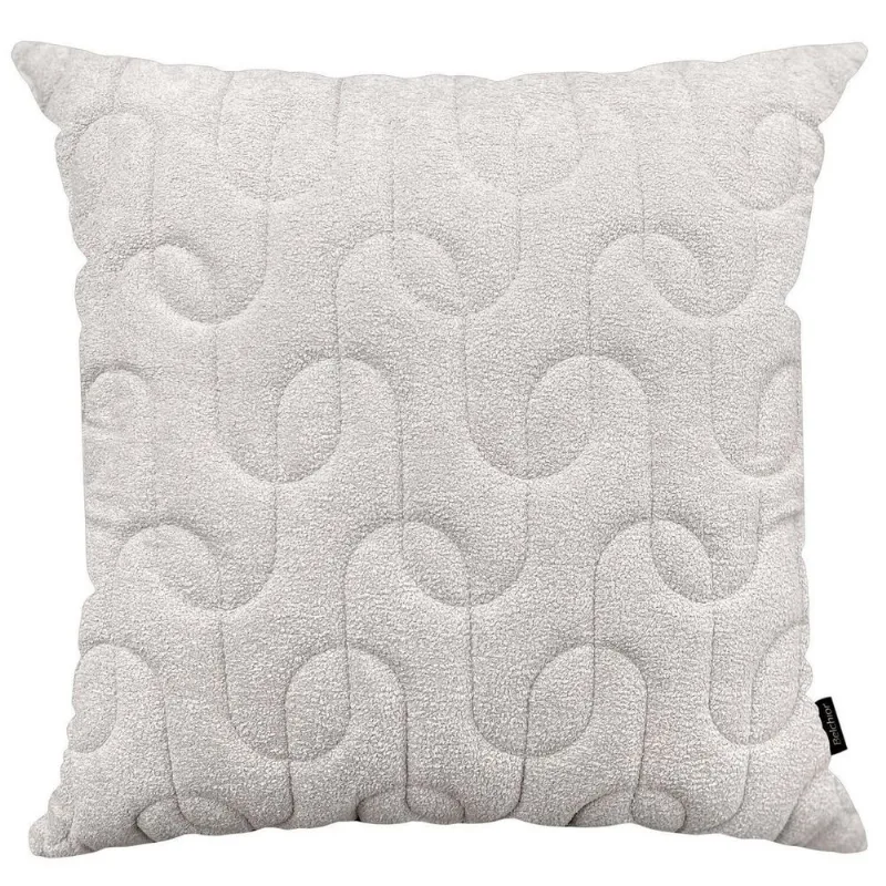 Capa Para Almofada Fio Boucle Bordada Em 3d 50cm X 50cm Concept Bege