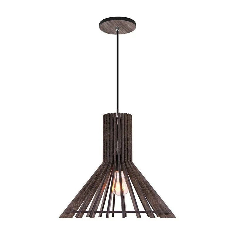 Luminária Pendente Mdf Amber- Madalli - Amêndoa