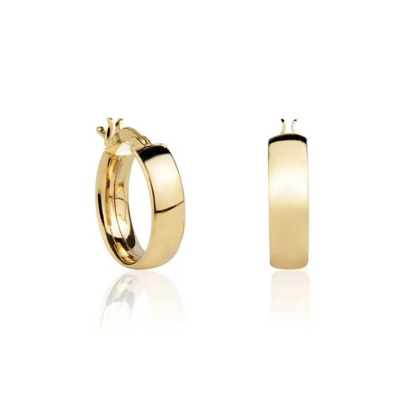 Brinco de Argola Em Ouro 18k Grossa Média 14mm