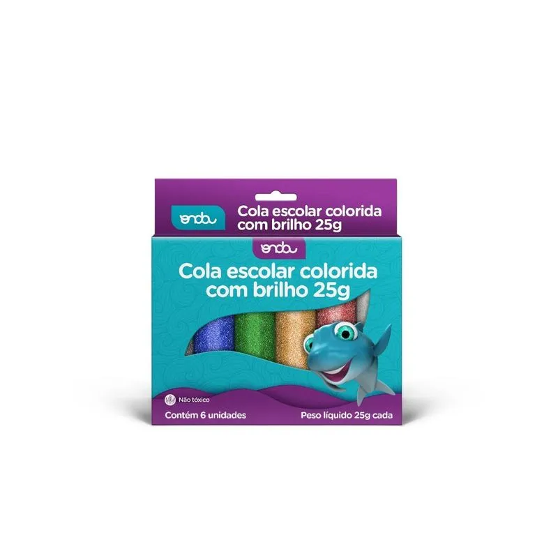 Cola - Onda - Colorida Com Brilho 6 Unidades