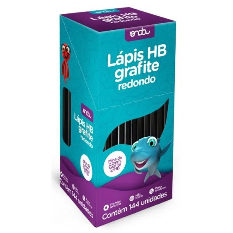 Lápis hb Grafite Redondo - Caixa com 144 Unidades