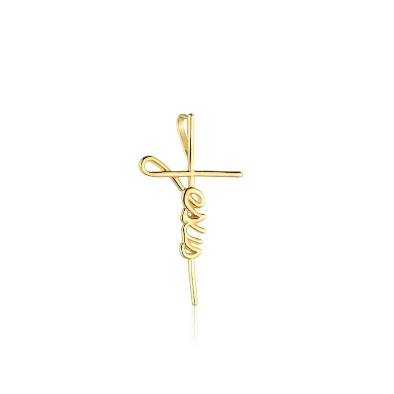 Pingente Cruz Jesus Crucifixo Em Ouro 18k 24mm