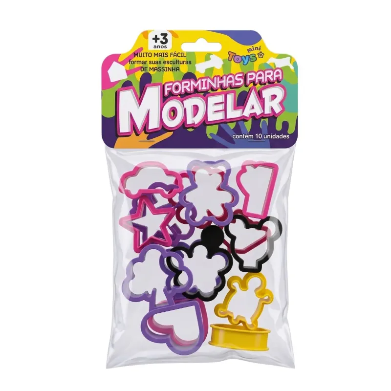 Brinquedo Forminhas para Modelar C/10 Mini Toys