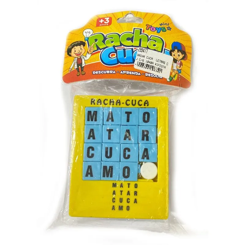 Kit com 6 und Racha Cuca Letras Mini Toys
