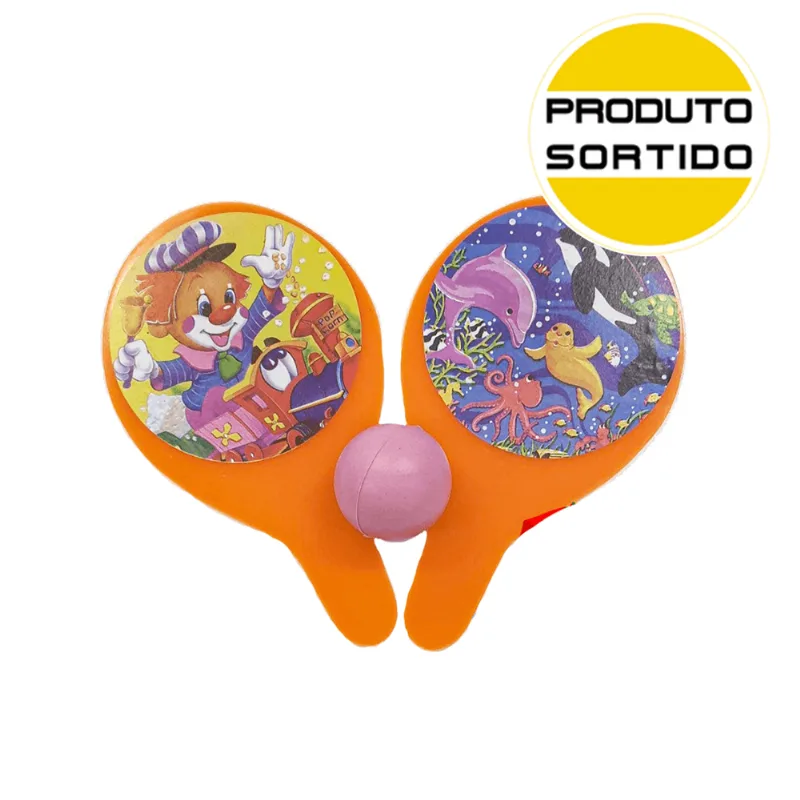 CONJUNTO C/2 RAQUETES PING-PONG E BOLA ÚNICA