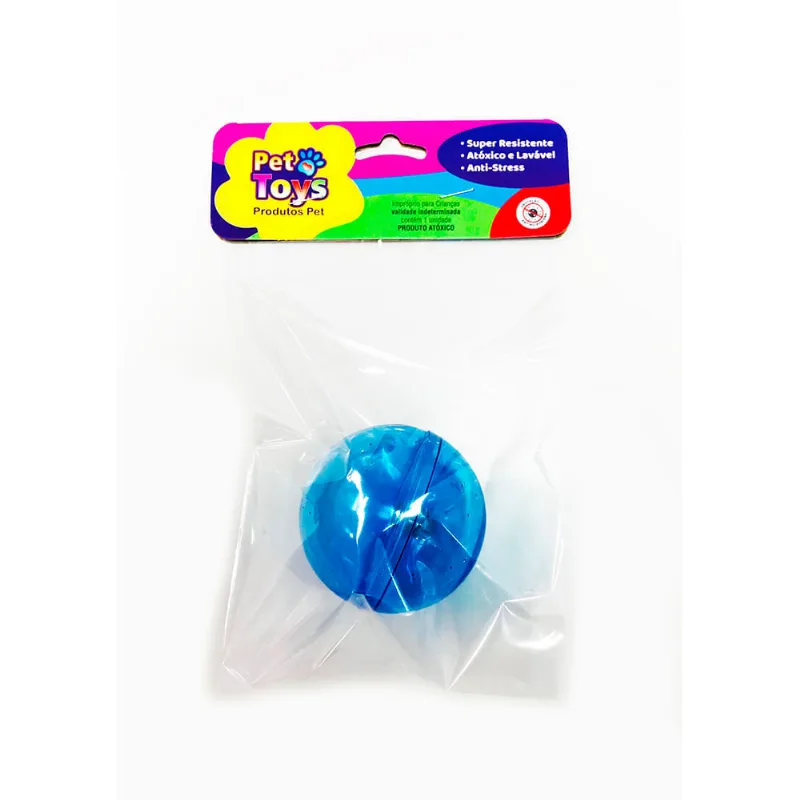 Bolinha Acrílica Glitter Com Guizo Solapa Azul