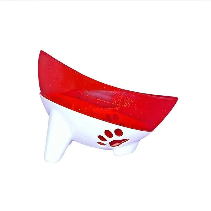 Comedouro Pet Inclinado 600ml Vermelho Glitter Tudo Em Caixa