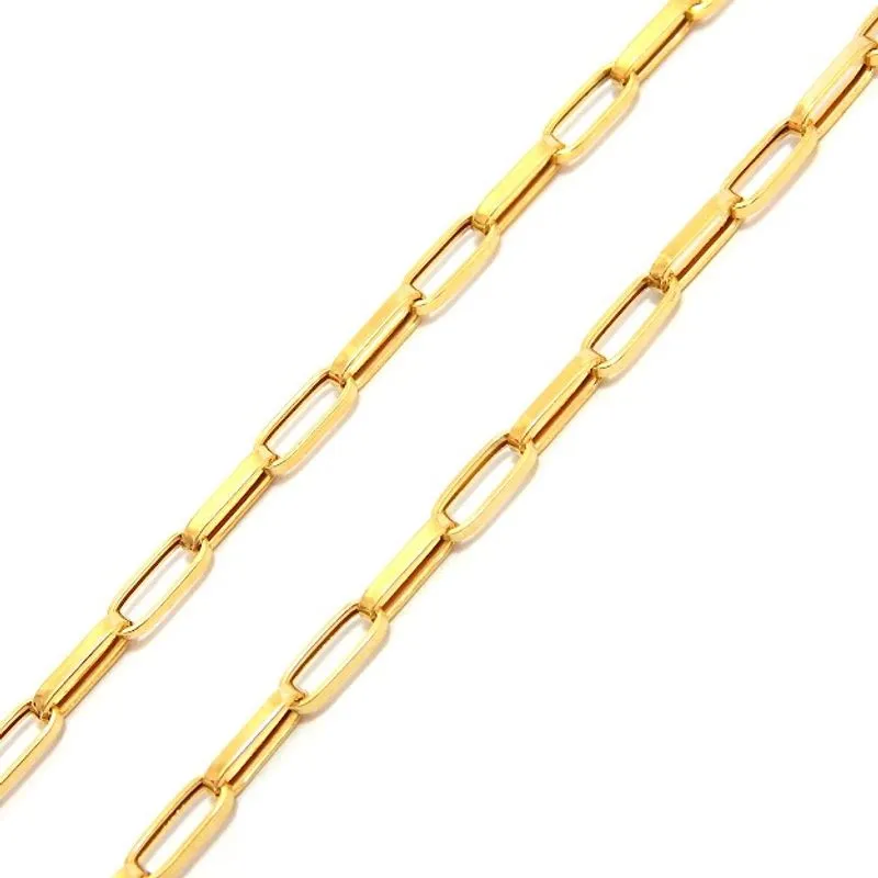 Corrente Masculina Cordão Cartie Alongado Em Ouro 18k 2,60mm