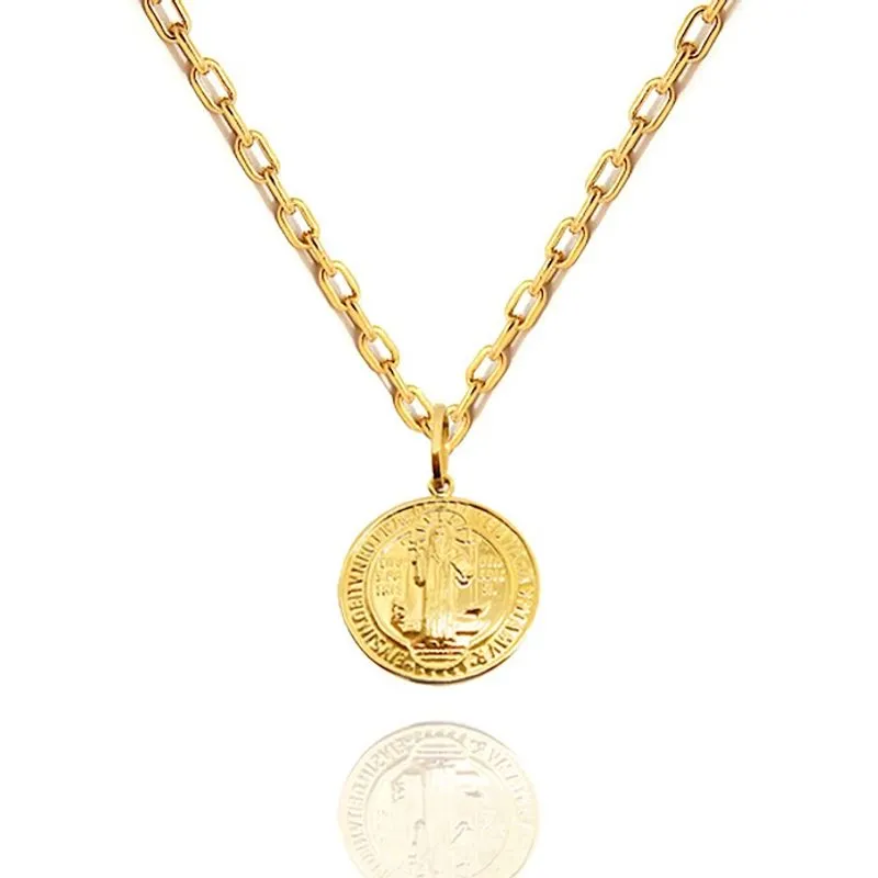 Corrente Masculina Cartie + Pingente São Bento Ouro 18k