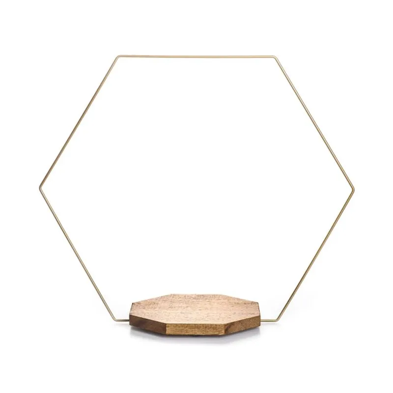 Armação Festplastik com Base de Madeira 23x43cm Dourada