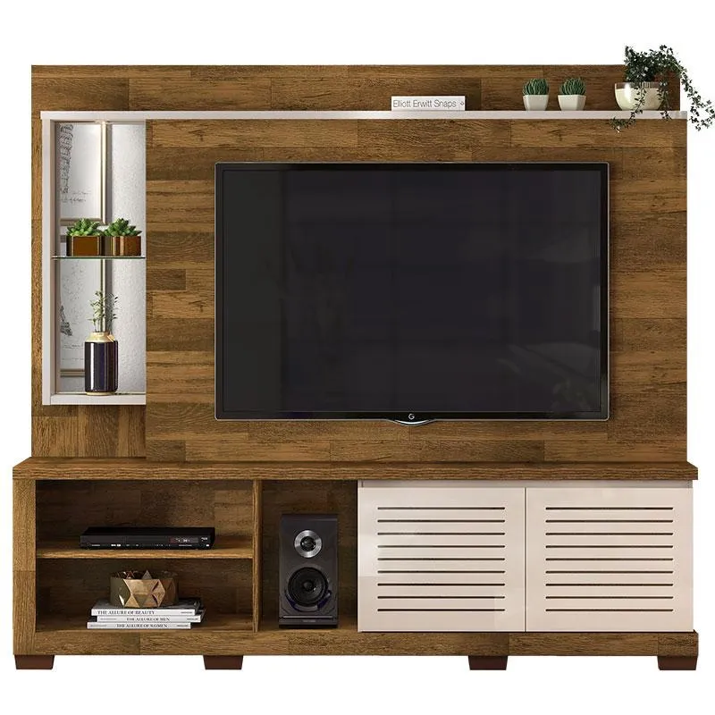 Estante Home Theater Hermes Demolição Off White – dj Móveis