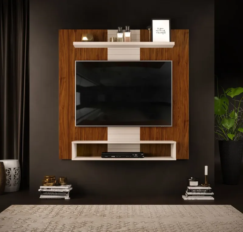Painel Smart Nogueira Off White - Dj Moveis